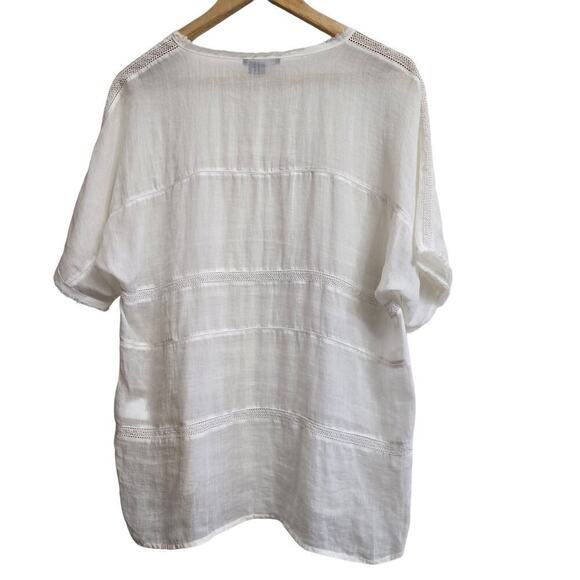 Vince Women's White Ramie Short Sleeve Summer Top, Size S - Picture 10 of 12